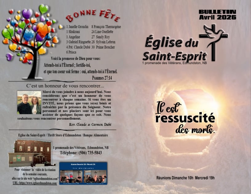 Bulletin Eglise du Saint-Esprit Edmundston NB