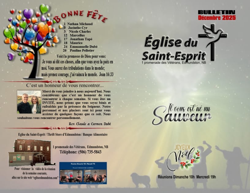 Bulletin Eglise du Saint-Esprit Edmundston NB